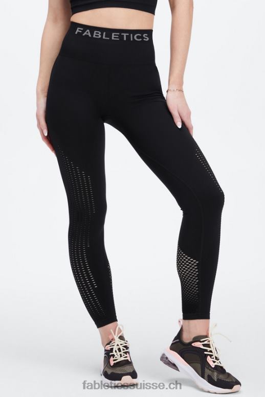 femmes legging 7/8 taille haute sans couture sync B0B6R1006 noir/étain Fabletics