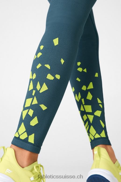 femmes legging côtelé taille haute sans coutures B0B6R1298 bleu céleste ton sur ton/pomme aigre Fabletics