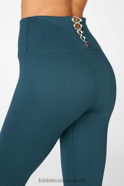 femmes legging côtelé taille haute sans coutures B0B6R1299 nova bleue/cloche bleue Fabletics