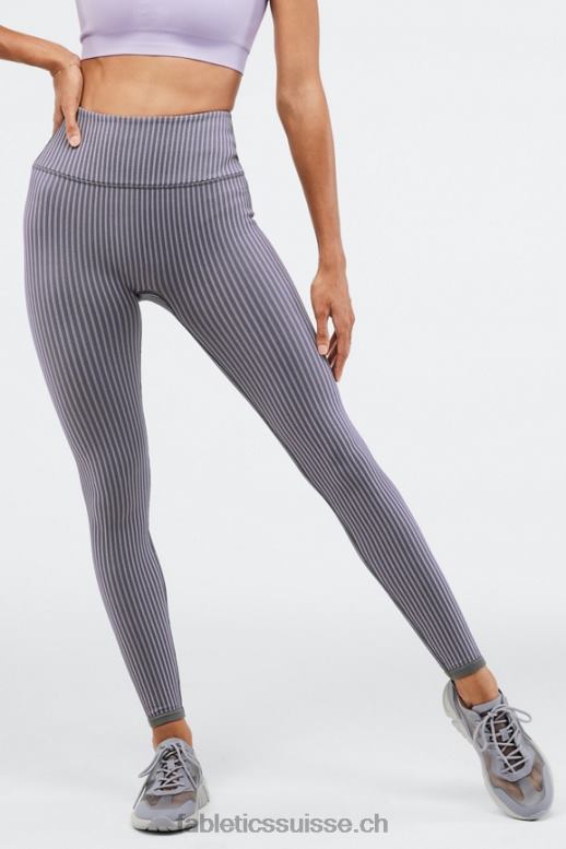 femmes legging côtelé taille haute sans coutures B0B6R1301 fer/iris brumeux Fabletics