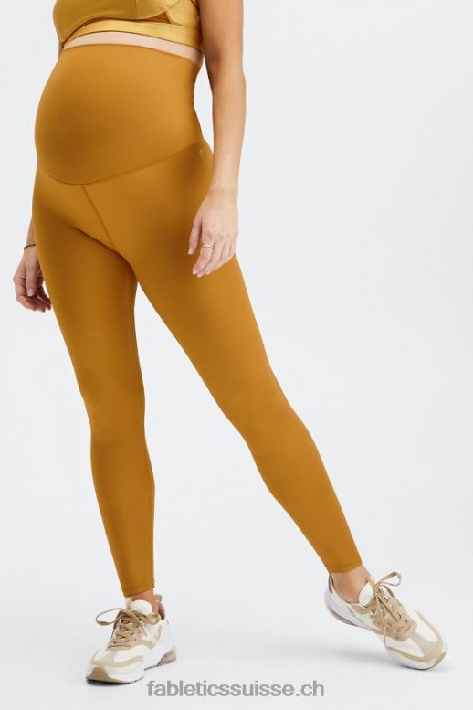 femmes legging de grossesse taille haute brillant B0B6R1178 éclat bronze foncé Fabletics
