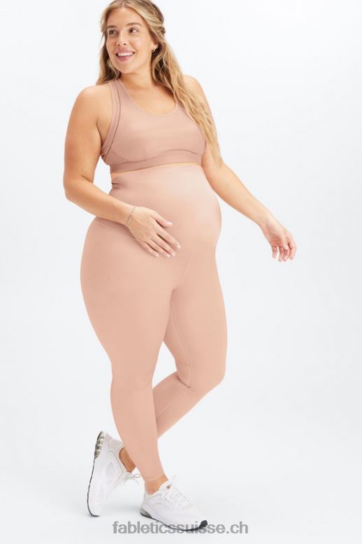 femmes legging de grossesse taille haute brillant B0B6R1180 éclat de teinte rose Fabletics