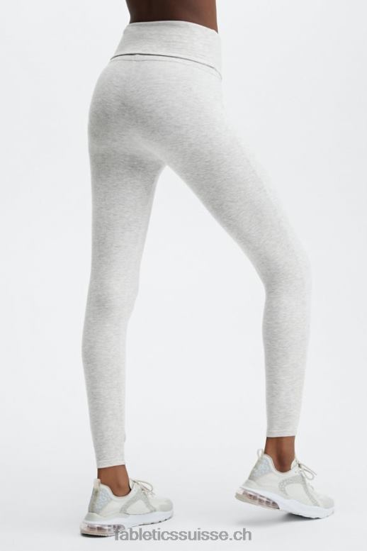 femmes legging de luxe à cordon de serrage B0B6R1241 gris clair chiné Fabletics