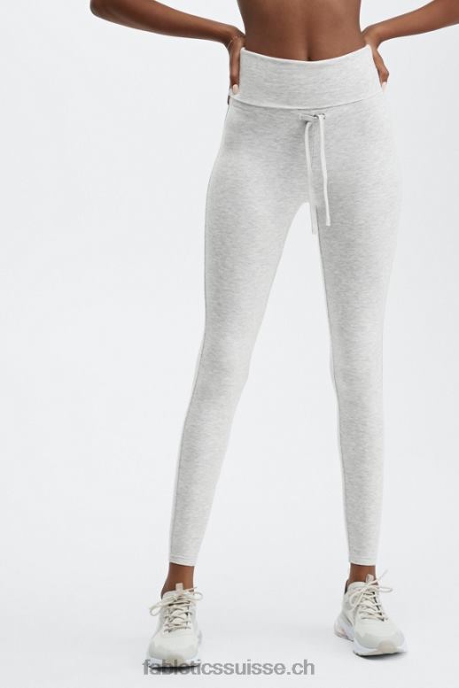 femmes legging de luxe à cordon de serrage B0B6R1241 gris clair chiné Fabletics