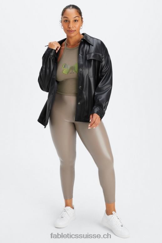 femmes legging en cuir végétalien à enfiler B0B6R1062 écorce de saule Fabletics