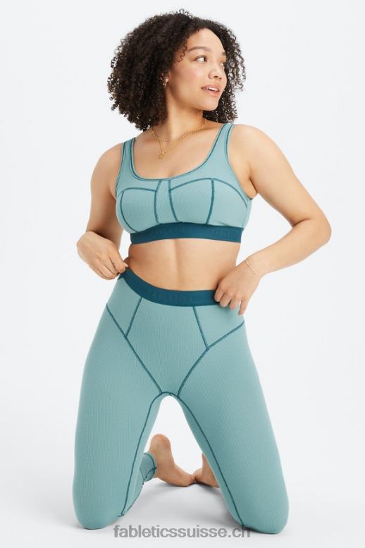 femmes legging gaufré B0B6R1082 vague arctique/onde de minuit Fabletics