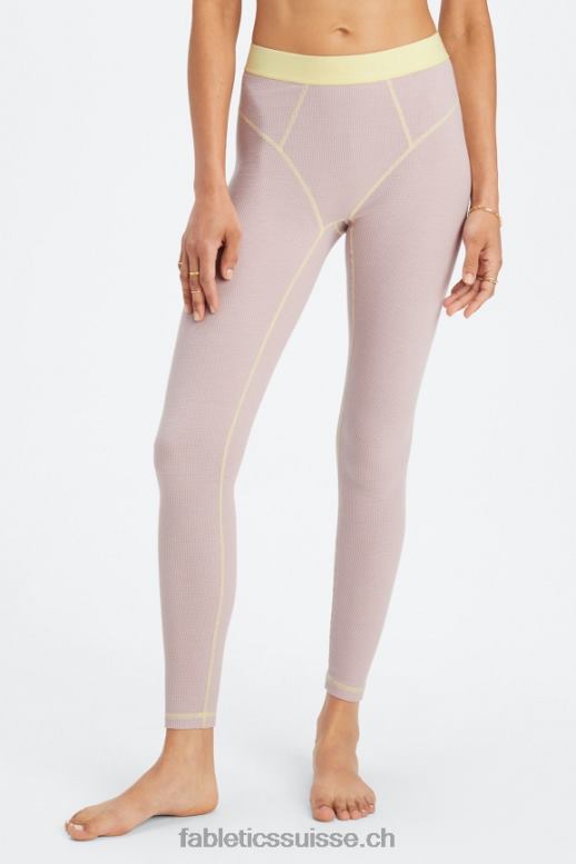 femmes legging gaufré B0B6R1083 mauve discret/beurre Fabletics