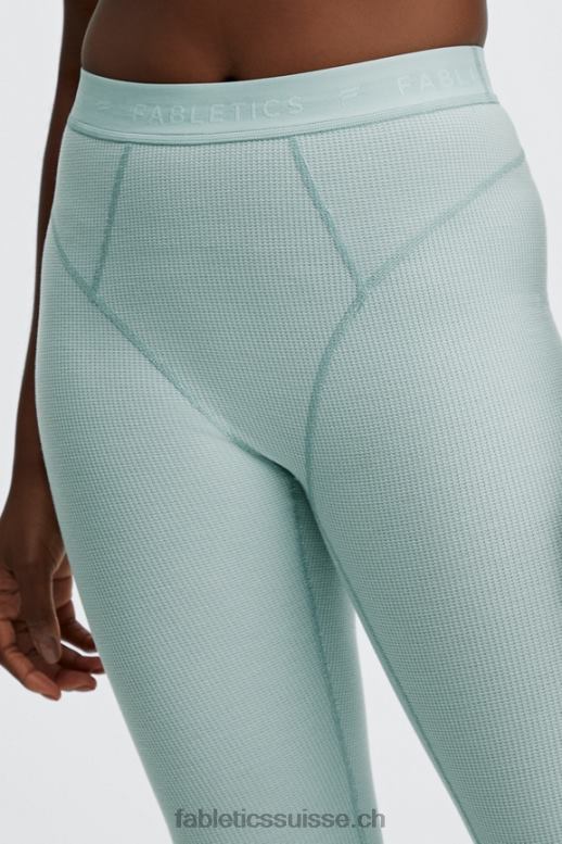 femmes legging gaufré à taille haute B0B6R1208 logo brume d\'argent Fabletics