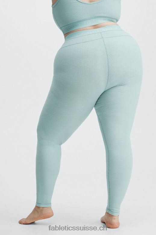 femmes legging gaufré à taille haute B0B6R1209 logo brume d\'argent Fabletics