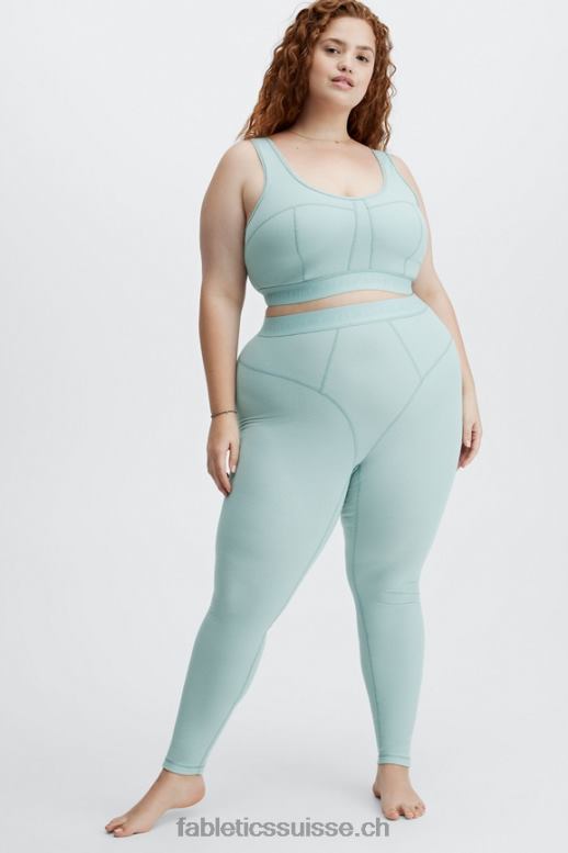 femmes legging gaufré à taille haute B0B6R1209 logo brume d\'argent Fabletics