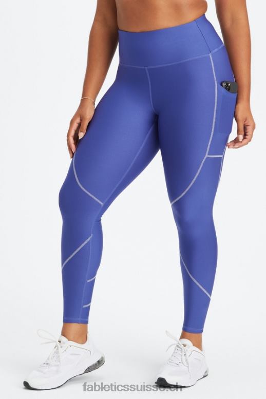 femmes legging à poche réfléchissante therma-flex hw B0B6R1189 indigo/argent réfléchissant Fabletics