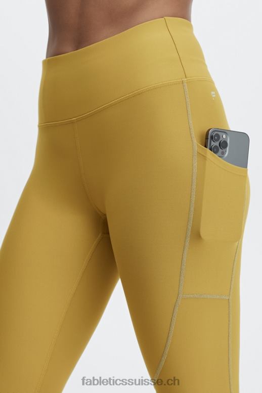 femmes legging à poche réfléchissante therma-flex hw B0B6R1191 olive chaude/argent réfléchissant Fabletics