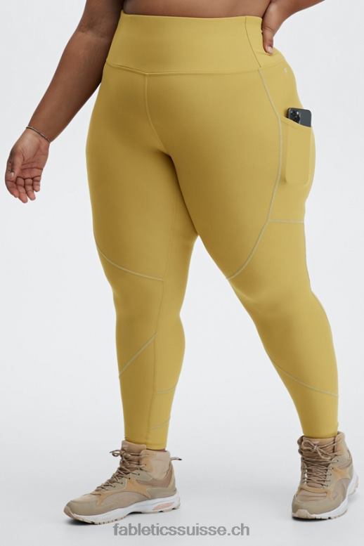 femmes legging à poche réfléchissante therma-flex hw B0B6R1192 olive chaude/argent réfléchissant Fabletics