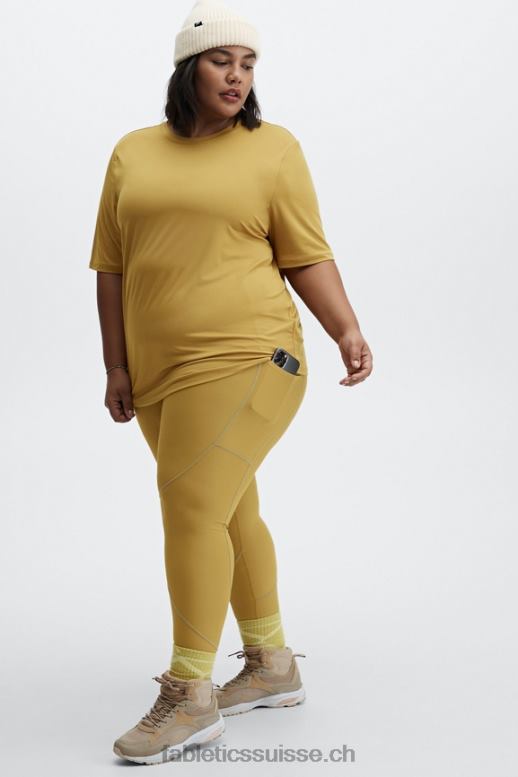 femmes legging à poche réfléchissante therma-flex hw B0B6R1192 olive chaude/argent réfléchissant Fabletics