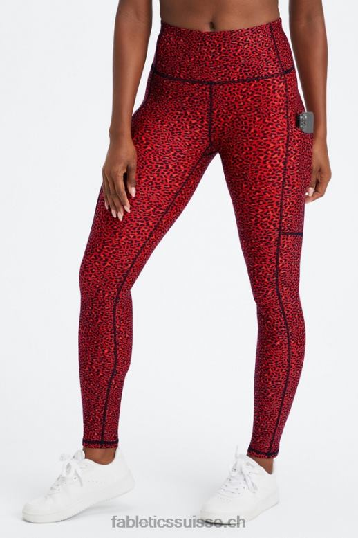 femmes legging à poche taille haute therma-flex B0B6R1036 électrique cerise mini léopard Fabletics