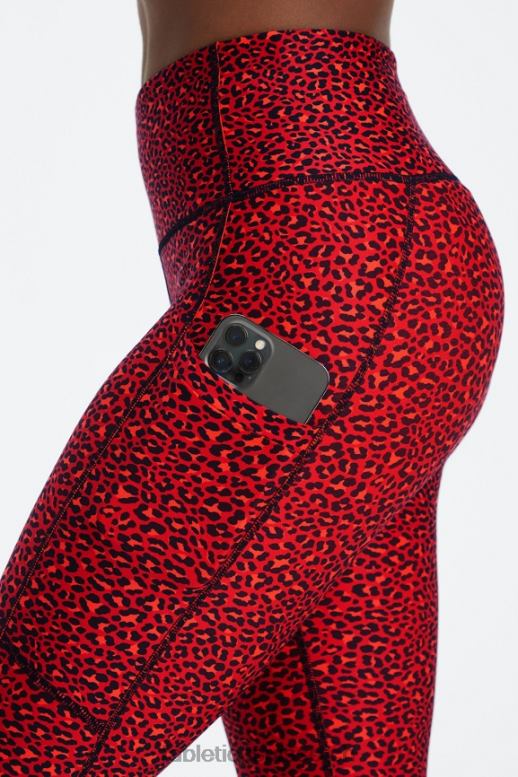 femmes legging à poche taille haute therma-flex B0B6R1036 électrique cerise mini léopard Fabletics