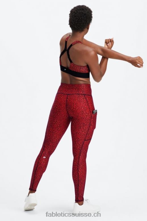 femmes legging à poche taille haute therma-flex B0B6R1036 électrique cerise mini léopard Fabletics