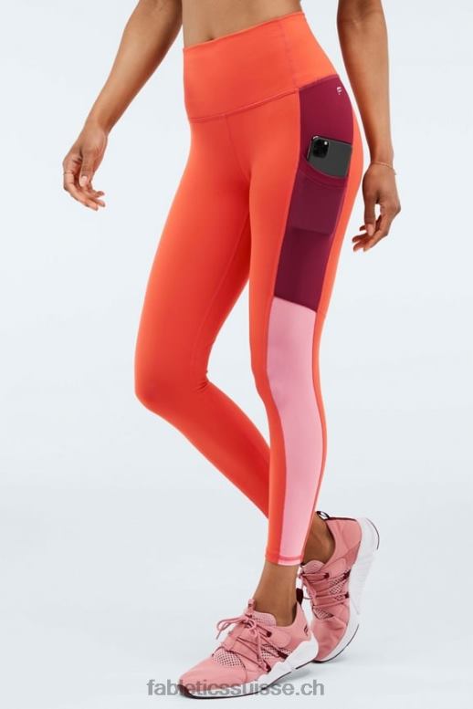 femmes legging powerhold ultra hw 7/8 à emporter B0B6R1290 feu de joie/coucher de soleil/éclat de cerise Fabletics