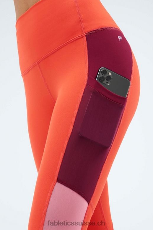 femmes legging powerhold ultra hw 7/8 à emporter B0B6R1290 feu de joie/coucher de soleil/éclat de cerise Fabletics