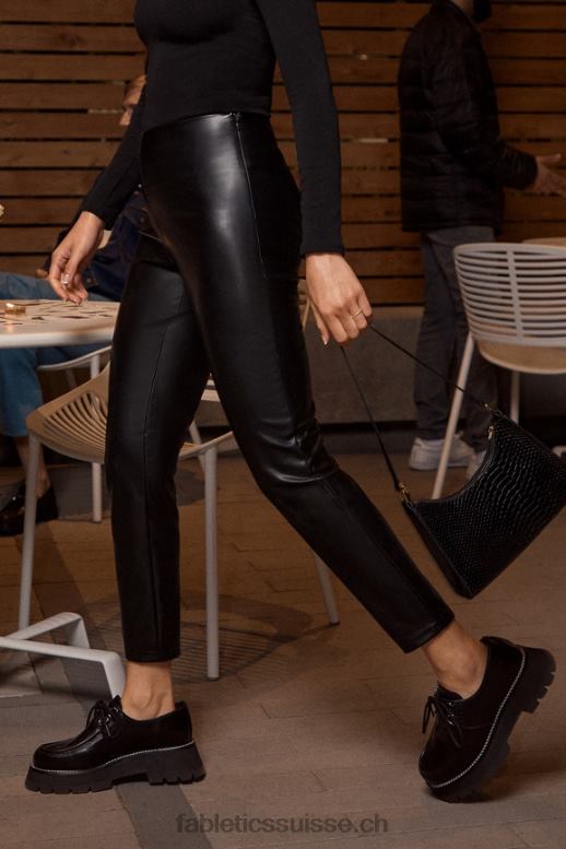 femmes legging taille haute en cuir vegan B0B6R1126 noir Fabletics