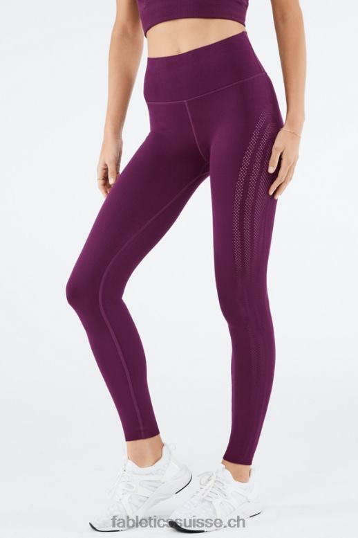 femmes legging taille haute en maille sculpturale B0B6R1244 prune noire Fabletics