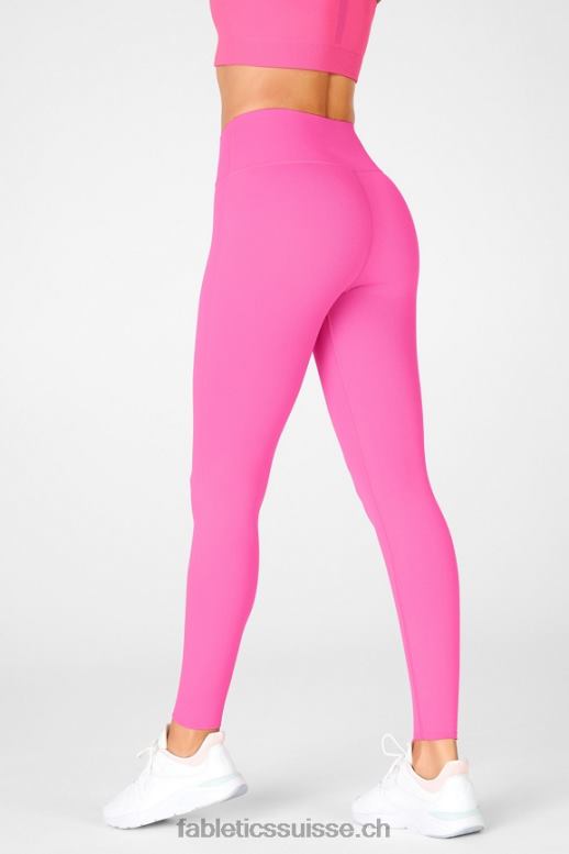 femmes legging taille haute en maille sculpturale B0B6R1246 rose fluo Fabletics