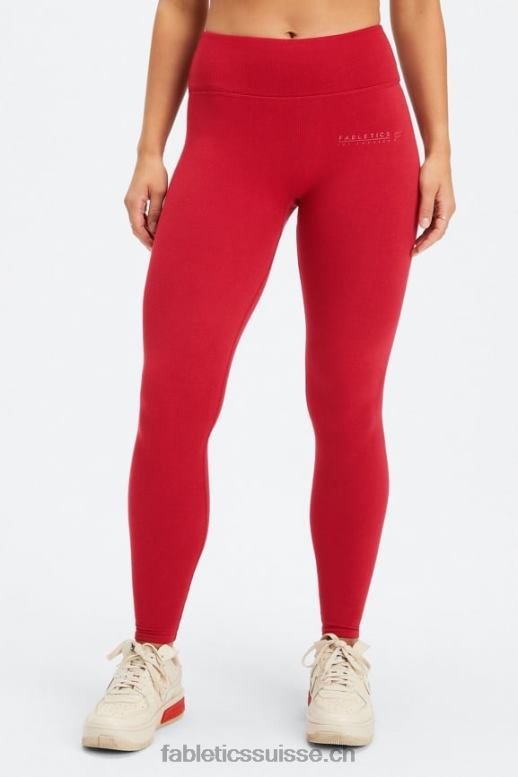 femmes legging à taille haute sans couture B0B6R833 barre de logo rouge foncé/la Fabletics