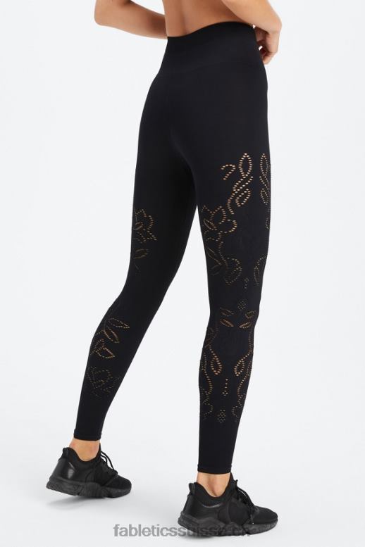 femmes legging taille haute sans coutures en dentelle B0B6R1087 noir Fabletics