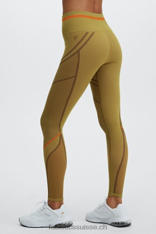 femmes legging taille haute sans coutures en jacquard B0B6R1210 olive chaude/multi Fabletics