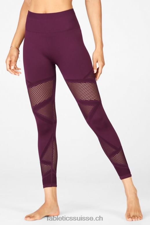 femmes mosaïque taille haute 7/8 B0B6R1226 Bourgogne Fabletics