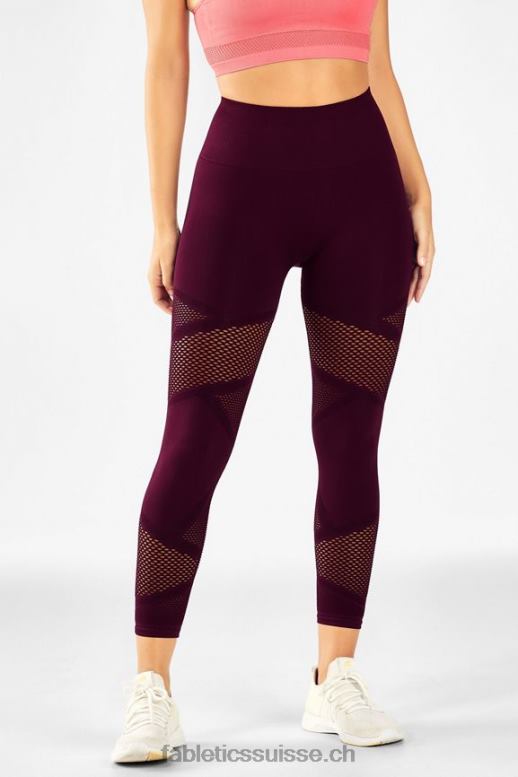 femmes mosaïque taille haute 7/8 B0B6R1226 Bourgogne Fabletics