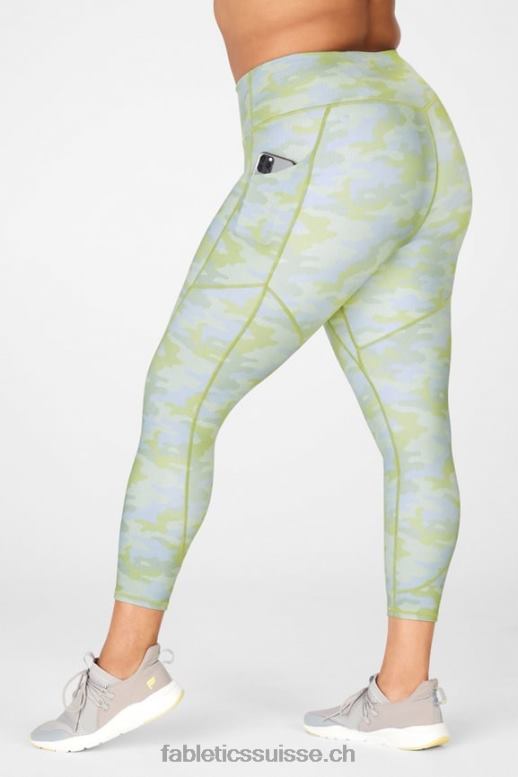 femmes motion365 legging taille haute 7/8 B0B6R1162 camouflage gris à pois Fabletics