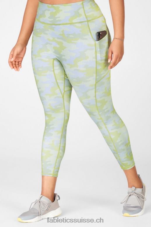 femmes motion365 legging taille haute 7/8 B0B6R1162 camouflage gris à pois Fabletics