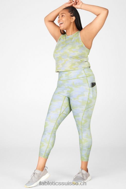 femmes motion365 legging taille haute 7/8 B0B6R1162 camouflage gris à pois Fabletics