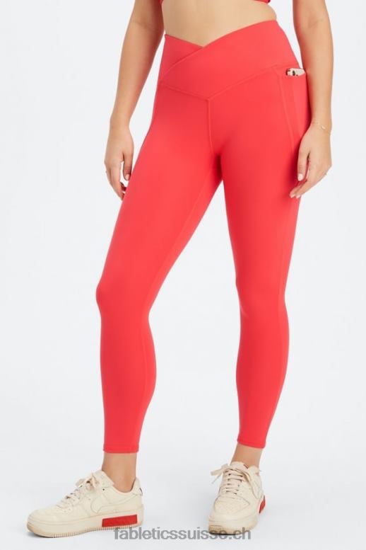 femmes oasis pureluxe hw crossover 7/8 legging B0B6R931 rouge fraise Fabletics