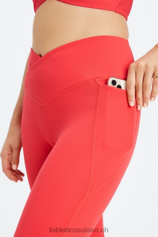 femmes oasis pureluxe hw crossover 7/8 legging B0B6R931 rouge fraise Fabletics