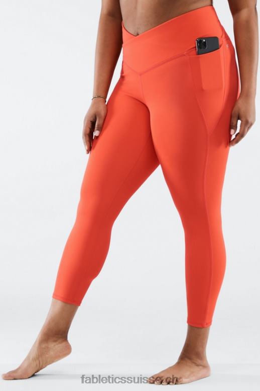 femmes oasis pureluxe hw crossover 7/8 legging B0B6R936 feu Fabletics