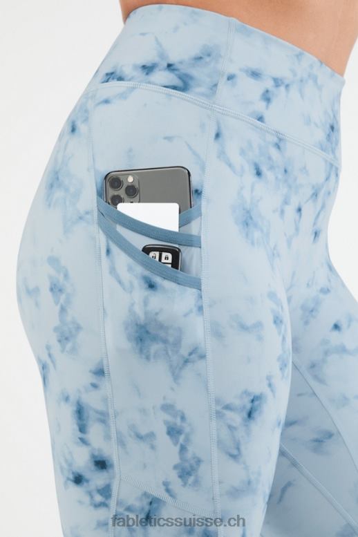 femmes poche taille haute trinity 7/8 B0B6R1302 marbre fumé/fer bleu Fabletics