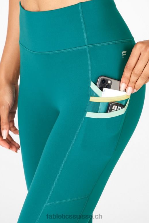 femmes poche taille haute trinity 7/8 B0B6R1304 peu profond/sarcelle poussiéreux/or Fabletics