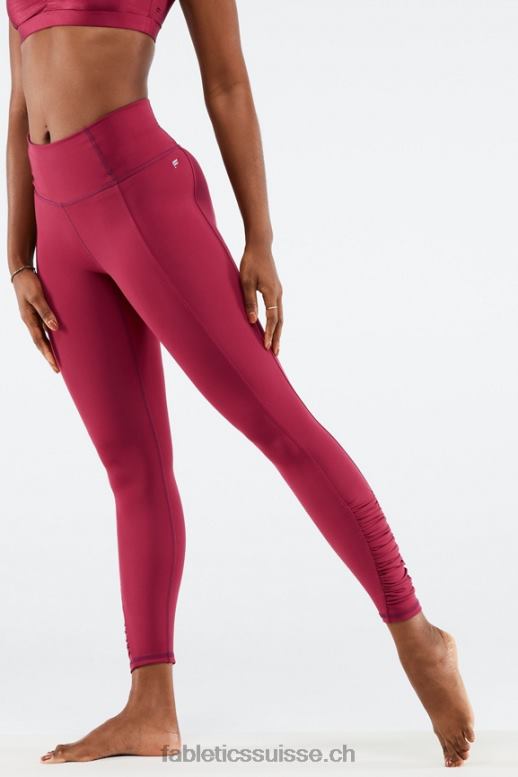 femmes taille haute pureluxe froncé 7/8 B0B6R1292 éclat de cerise Fabletics