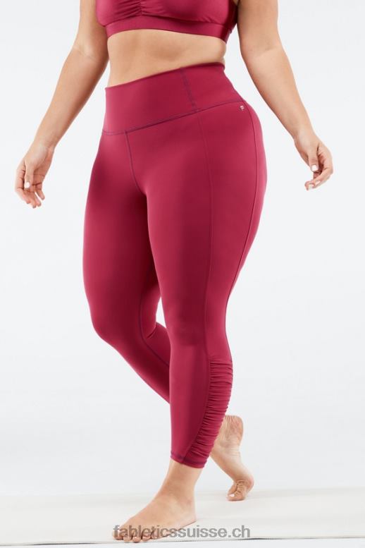 femmes taille haute pureluxe froncé 7/8 B0B6R1293 éclat de cerise Fabletics