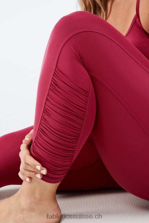 femmes taille haute pureluxe froncé 7/8 B0B6R1293 éclat de cerise Fabletics