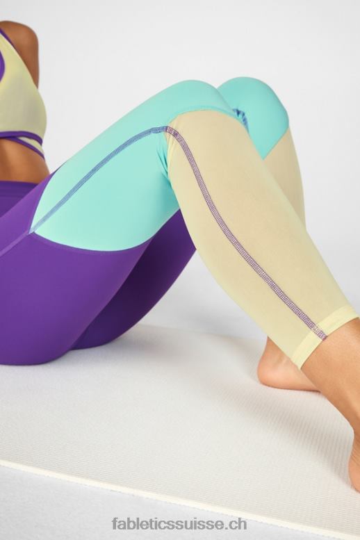 femmes zone taille haute 7/8 B0B6R1050 baiser de baies/mer des Bermudes/crème de citron Fabletics