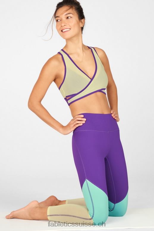 femmes zone taille haute 7/8 B0B6R1050 baiser de baies/mer des Bermudes/crème de citron Fabletics