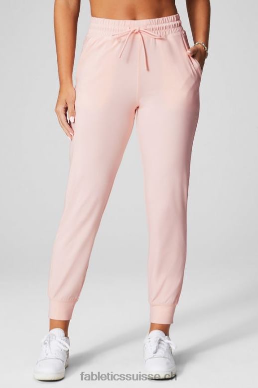 femmes jogger performant à taille haute B0B6R36 gris clair chiné/latte Fabletics