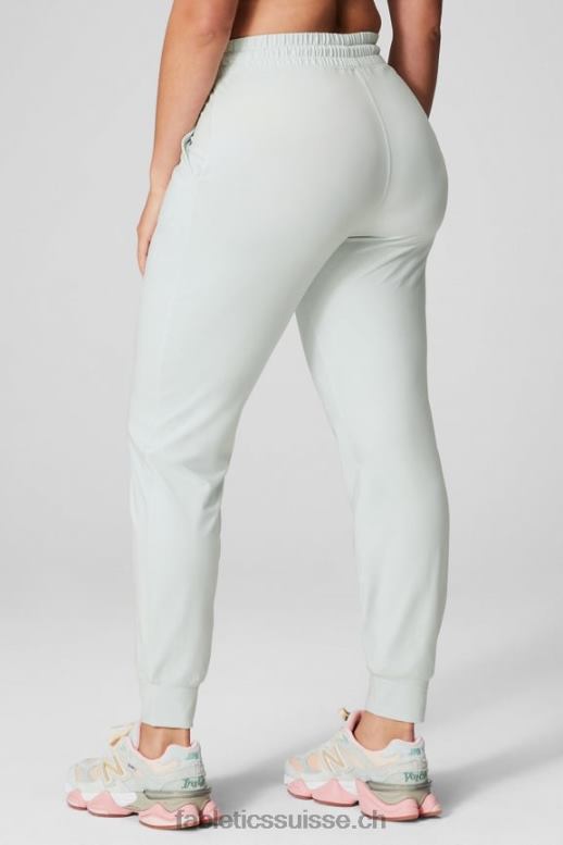 femmes jogger performant à taille haute B0B6R37 gris clair chiné/latte Fabletics