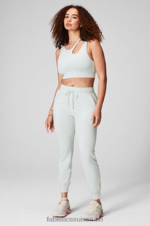 femmes jogger performant à taille haute B0B6R37 gris clair chiné/latte Fabletics