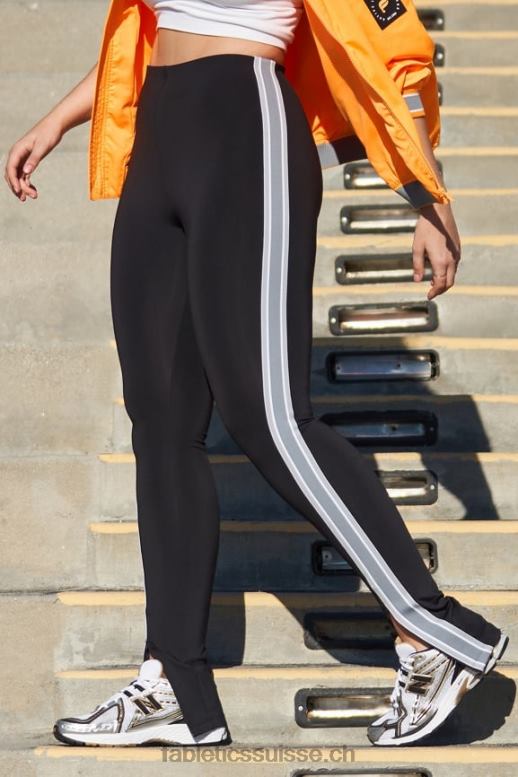femmes motion365+ pantalon à rayures torsadées B0B6R47 noir/nuage de pluie Fabletics