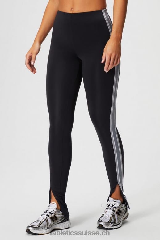 femmes motion365+ pantalon à rayures torsadées B0B6R47 noir/nuage de pluie Fabletics