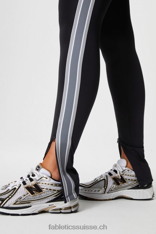 femmes motion365+ pantalon à rayures torsadées B0B6R47 noir/nuage de pluie Fabletics